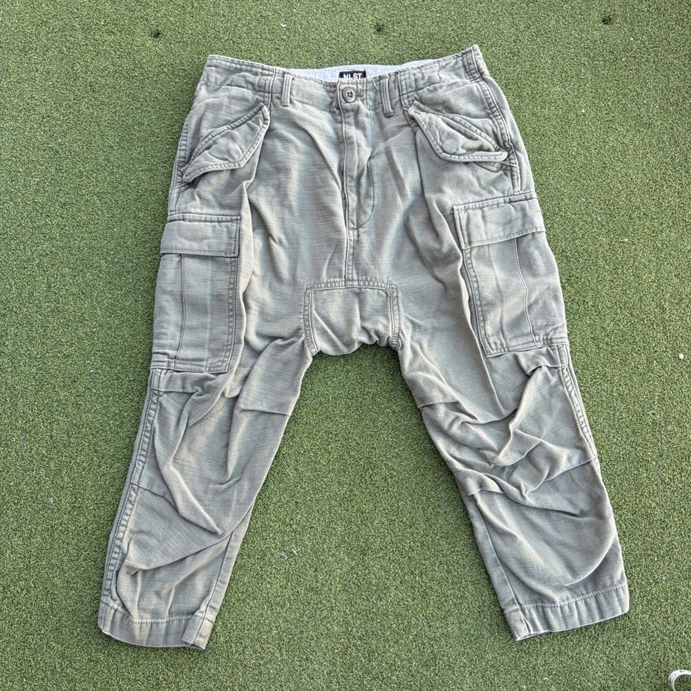 NLST F/W15 Army Cargo Pants Drop Crotch Olive Green Size 25 (27-28)